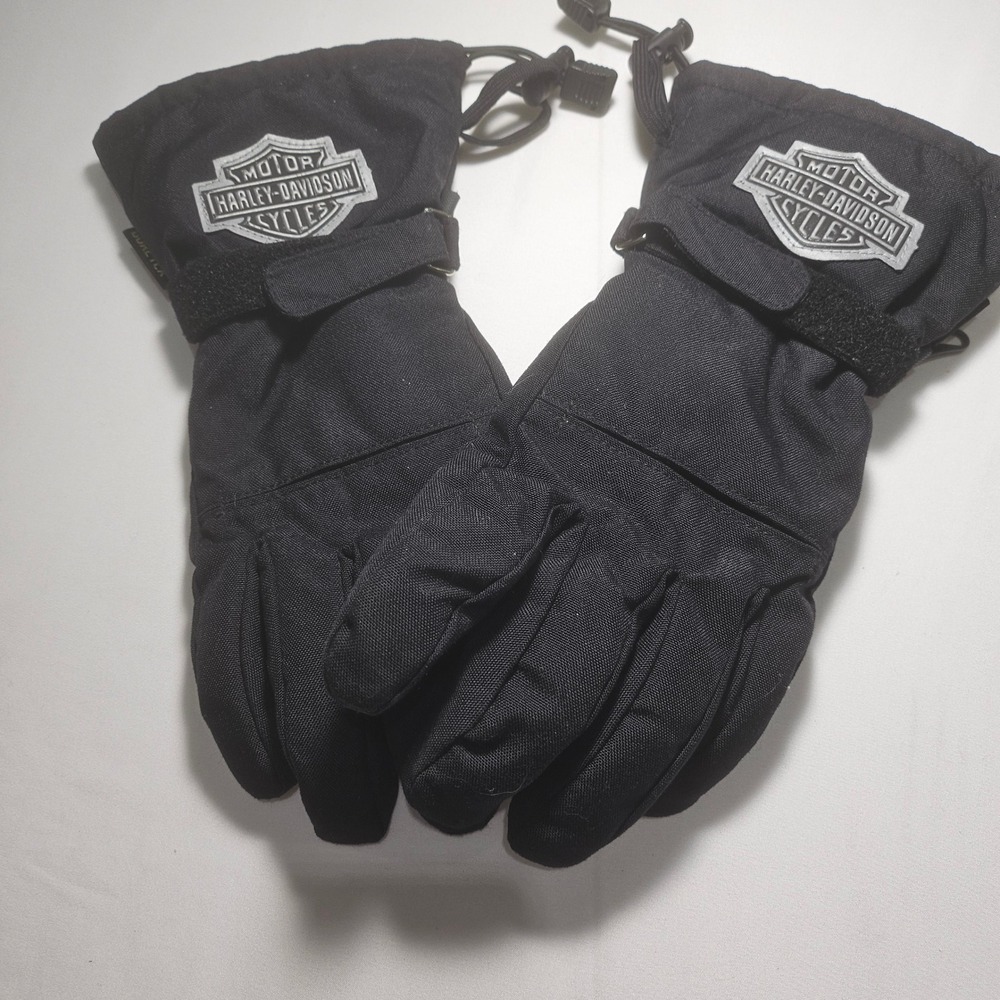 Harley-Davidson Gore-Tex Mens Black Waterproof Riding Gauntlet Gloves Large